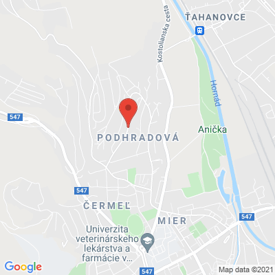 Google map: Gerlachovská, Košice